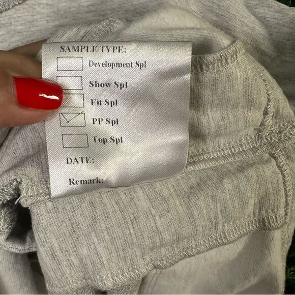 Dolman Cropped Grey French Terry Boxy Block Hoodie Top Sz M - Picture 8 of 8